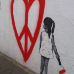 wall, peace, red, child, white, brush, painting, street art, little girl, colors, drawing, fresco, black, graffiti, heart, street, via, meaning, love, serenity, city, england, rye, united kingdom, heart, heart, meaning, meaning, meaning, meaning, meaning
