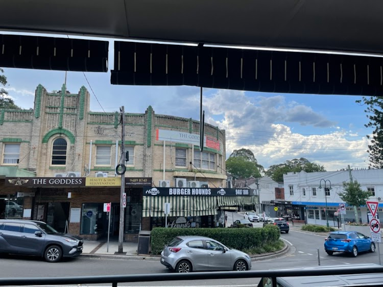 Wahroonga Village shops and cafes on a sunny afternoon